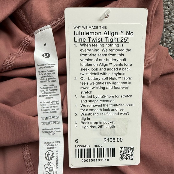 Lululemon Align Leggings-New w/t Tags-Mauve - Picture 3 of 8